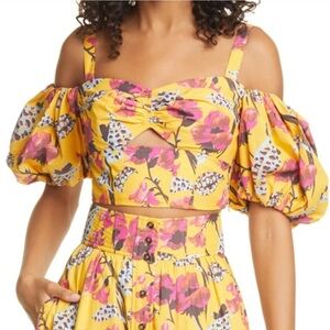 A.L.C. Women’s melody Yellow Floral Print Top